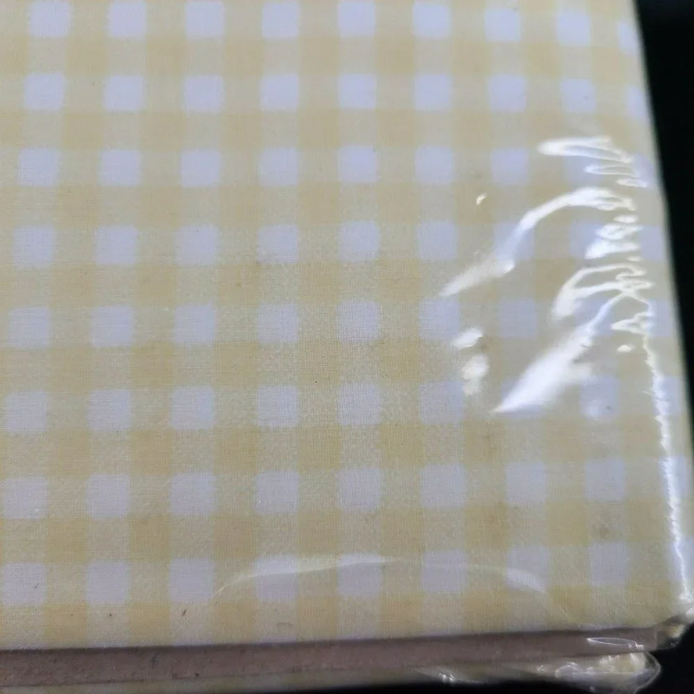 Westpoint Stevens Twin Flat‎ Sheet Yellow Gingham Blend Cottagecore Vtg New READ